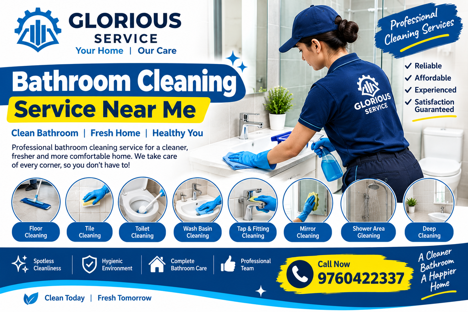 Bathroom Cleaning Service Near Me | Call - 9760422337